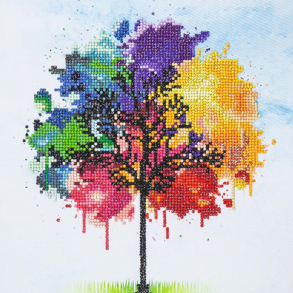 Diamond Art Intermediate Rainbow Tree Kit